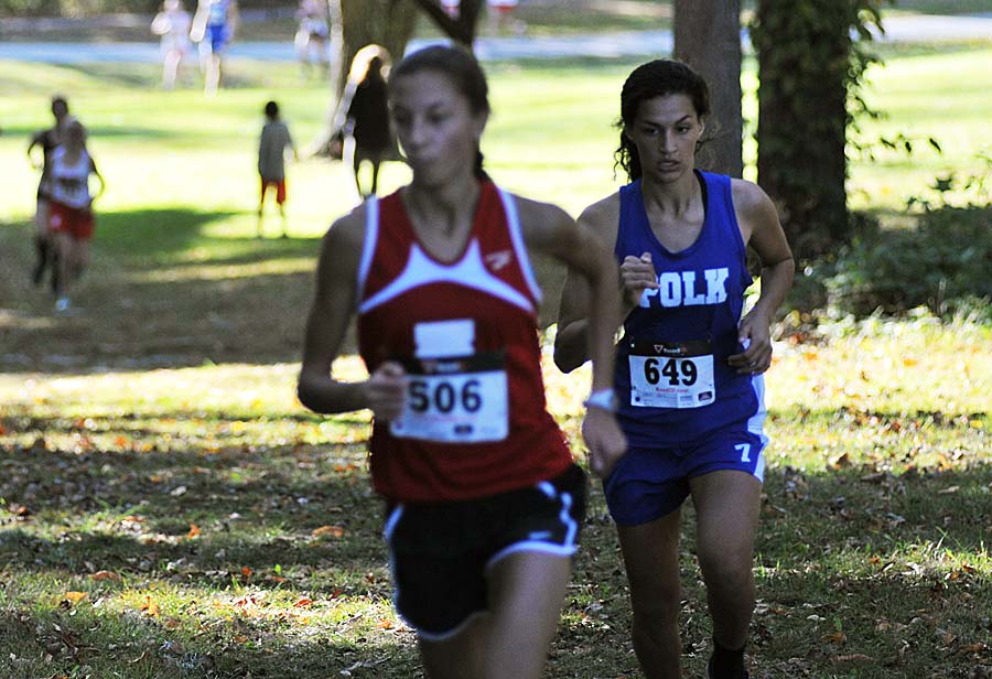 Polk County freshman Mariah Overholt placed 10th to earn all-conference honors.