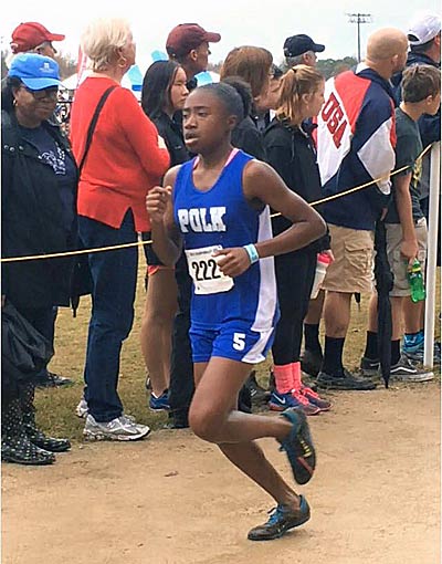 Polk County's India Godlock placed fifth in Saturday's state 2A meet (photo courtesy Jenny Wolfe).