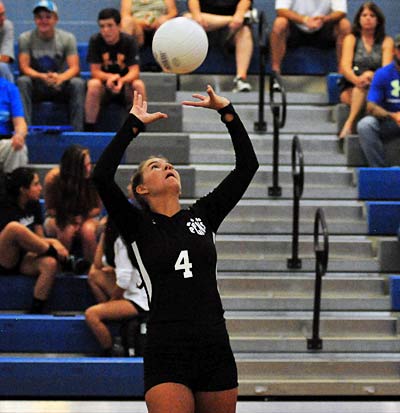 Senior Georgia Garrett is one of two setters that Polk County is employing this season.