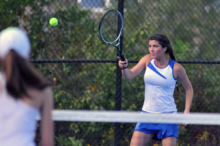 Polk County freshman Ava Marino picked up a win at No. 6 singles