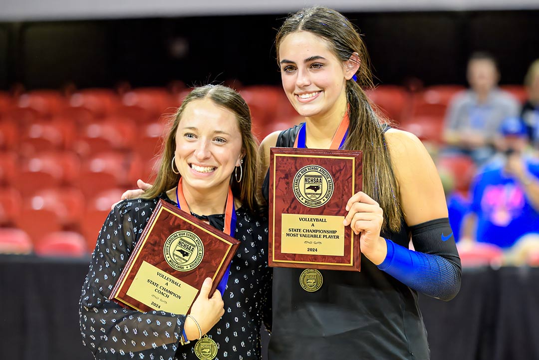 Polk County's Molly Hill, left, and Morgan Yoder earned 1A Coach of the Year and Player of the Year honors