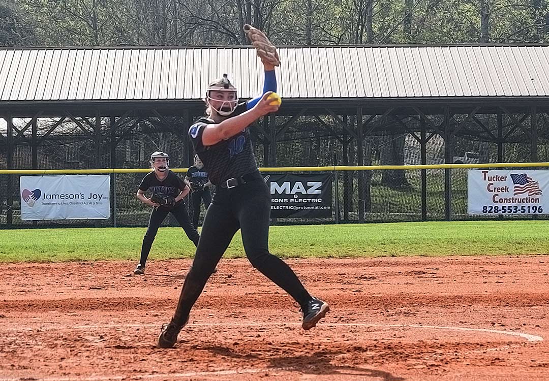 Polk Middle pitcher Lucy Tessnair scattered six hits in Thursday's loss (photo courtesy Rob McComas)
