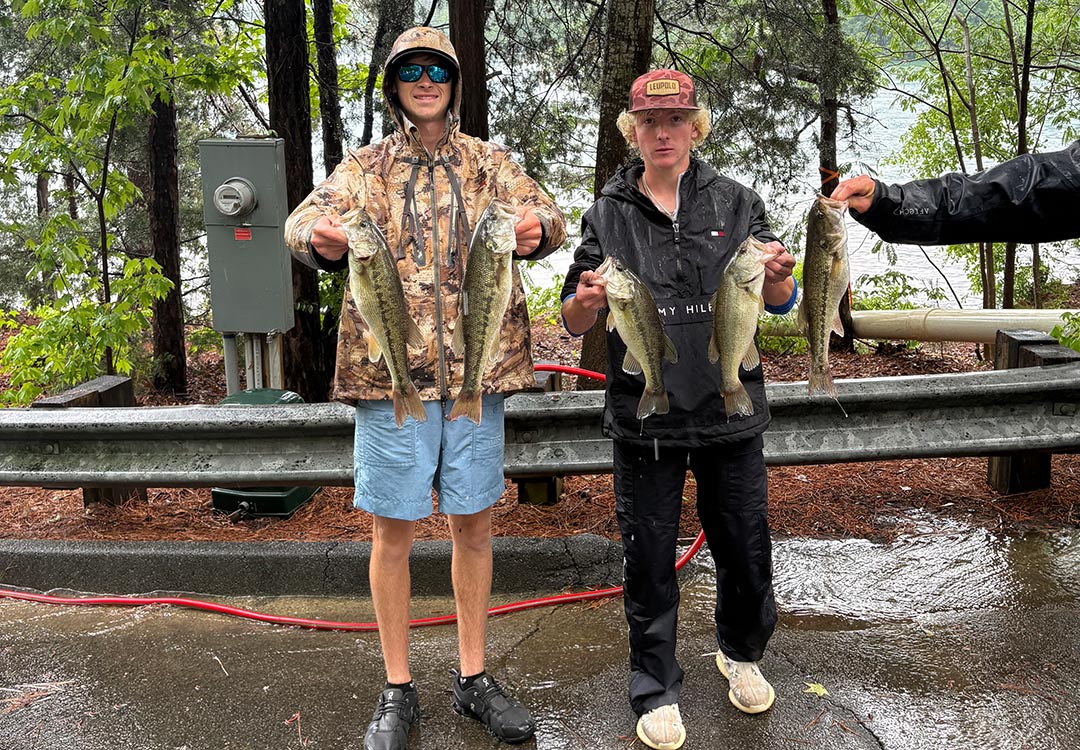 Polk County Bass Fishing's Banks Barber, left, and Tanner Osborn finished 22nd at the season-ending tournament