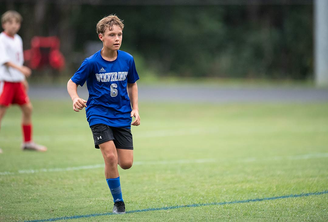 Owen Justice assisted two of Polk Middle's five first-half goals in Monday's win