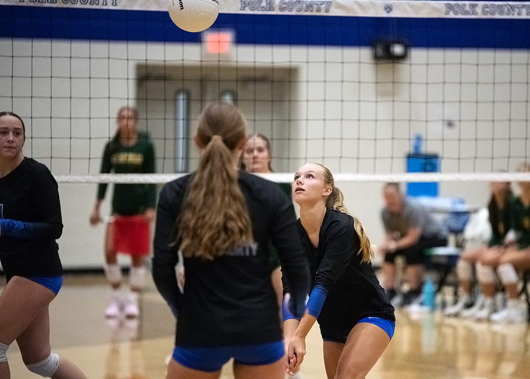 Camdyn Israel-Garrett had 17 assists and 12 digs for Polk County in Wednesday's loss