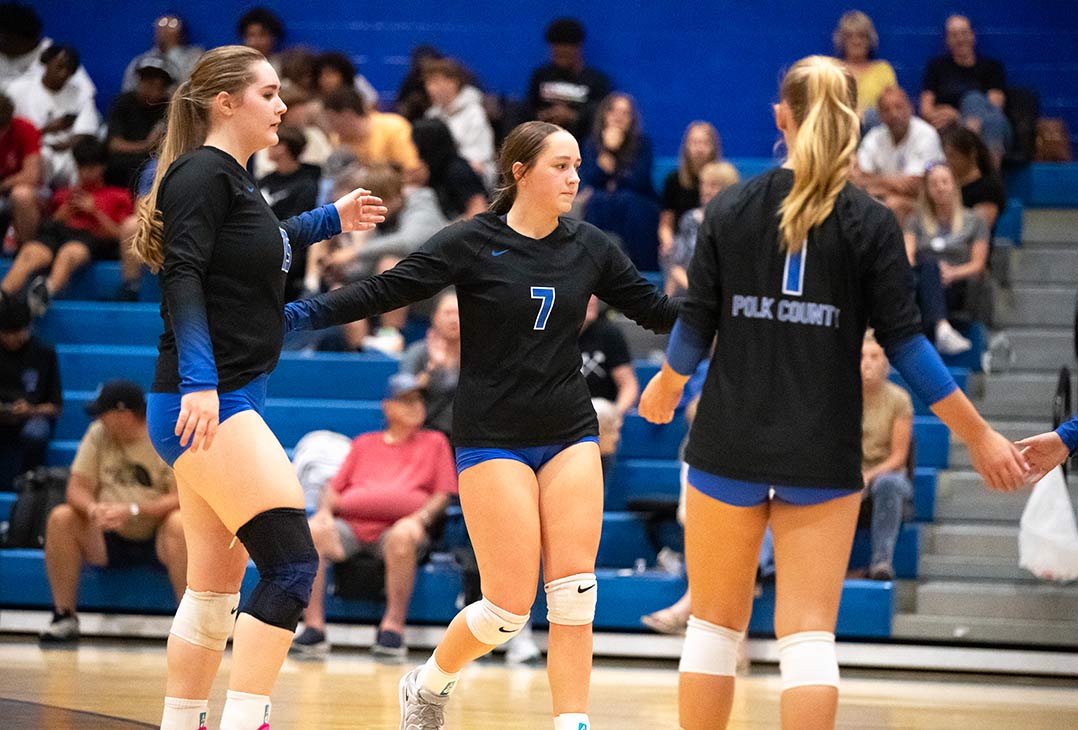 Madalyn Varnadore and Polk County rolled to a straight set win Tuesday in junior varsity action