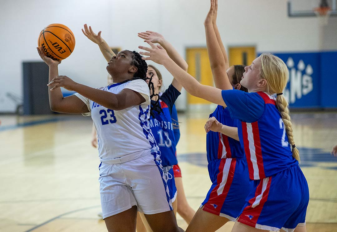 Polk Middle's Myrakle Gary had two points in Monday's loss