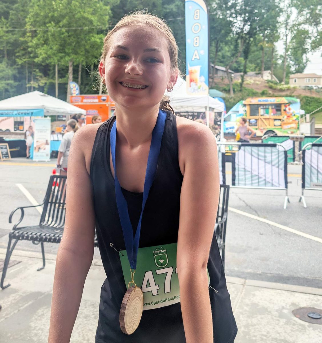Polk County sophomore Sadie Schweitzer took third in her age division at Saturday's race (photo courtesy Jennifer Schweitzer)