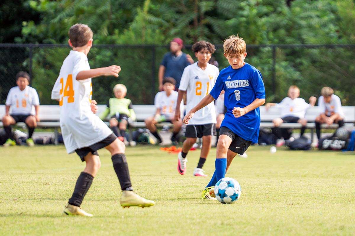 Polk Middle's Greyson Hinson helped the Wolverines post a shutout of Hendersonville Middle on Wednesday (Caleb Russell photo)