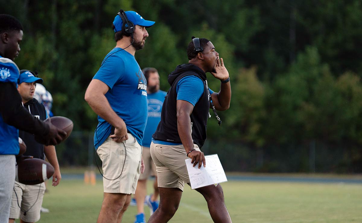 Polk County assistant coach Marquez Williams (Caleb Russell photo)