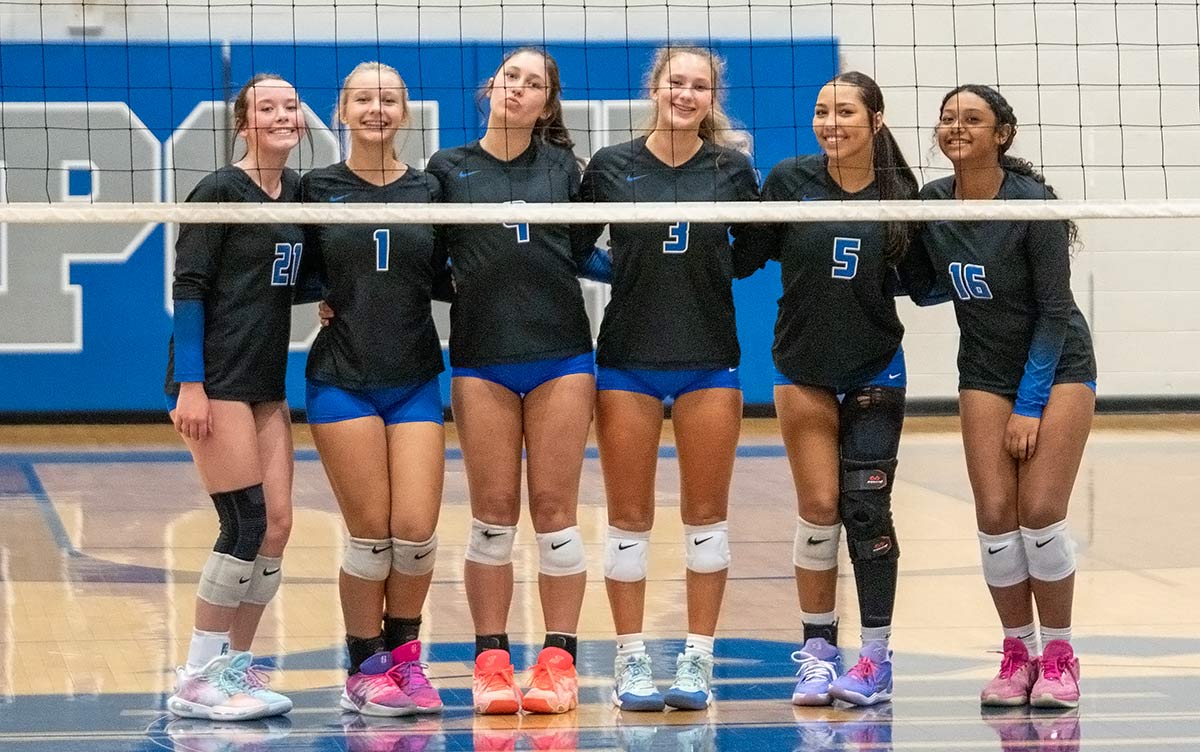 Polk County players, from left: Breelyn Morrison, Camdyn Israel-Garrett, Jackie Sankey, ScottLynn Whiteside, Alia Vorbe and Alexus Wingo (Caleb Russell photo)