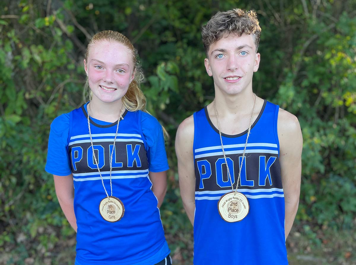 Polk Middle's Millie Edwards, left, and Noah Hammond (photo courtesy Jennifer Morton)