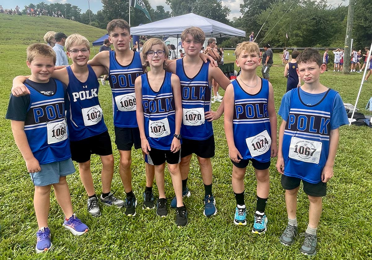 Members of Polk County Middle's boys cross country team (photo courtesy Jennifer Morton)