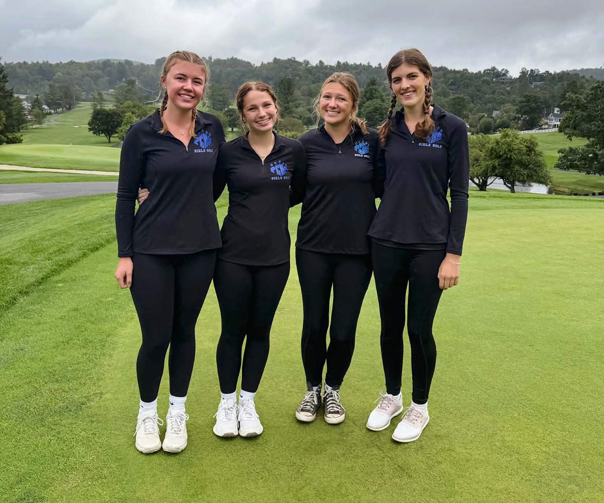 Polk County golfers competing Thursday included, from left, Sofie Abrahamsen, Ryleigh Dill, Sam Stephenson and Addie Buss (photo courtesy Lindy Buss)