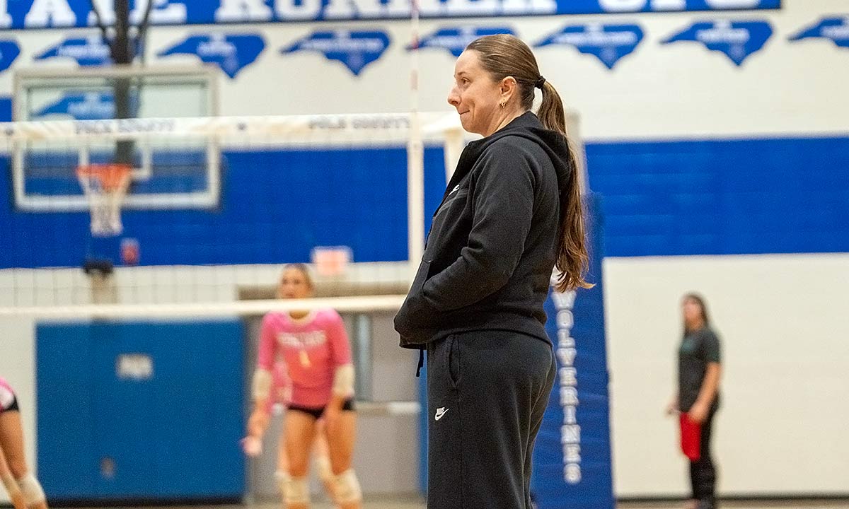 Polk County head coach Molly Hill (Caleb Russell photo)