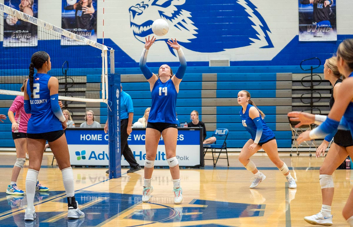 Polk County's Abby Lewis had 13 assists in Wednesday's wi (Caleb Russell photo)